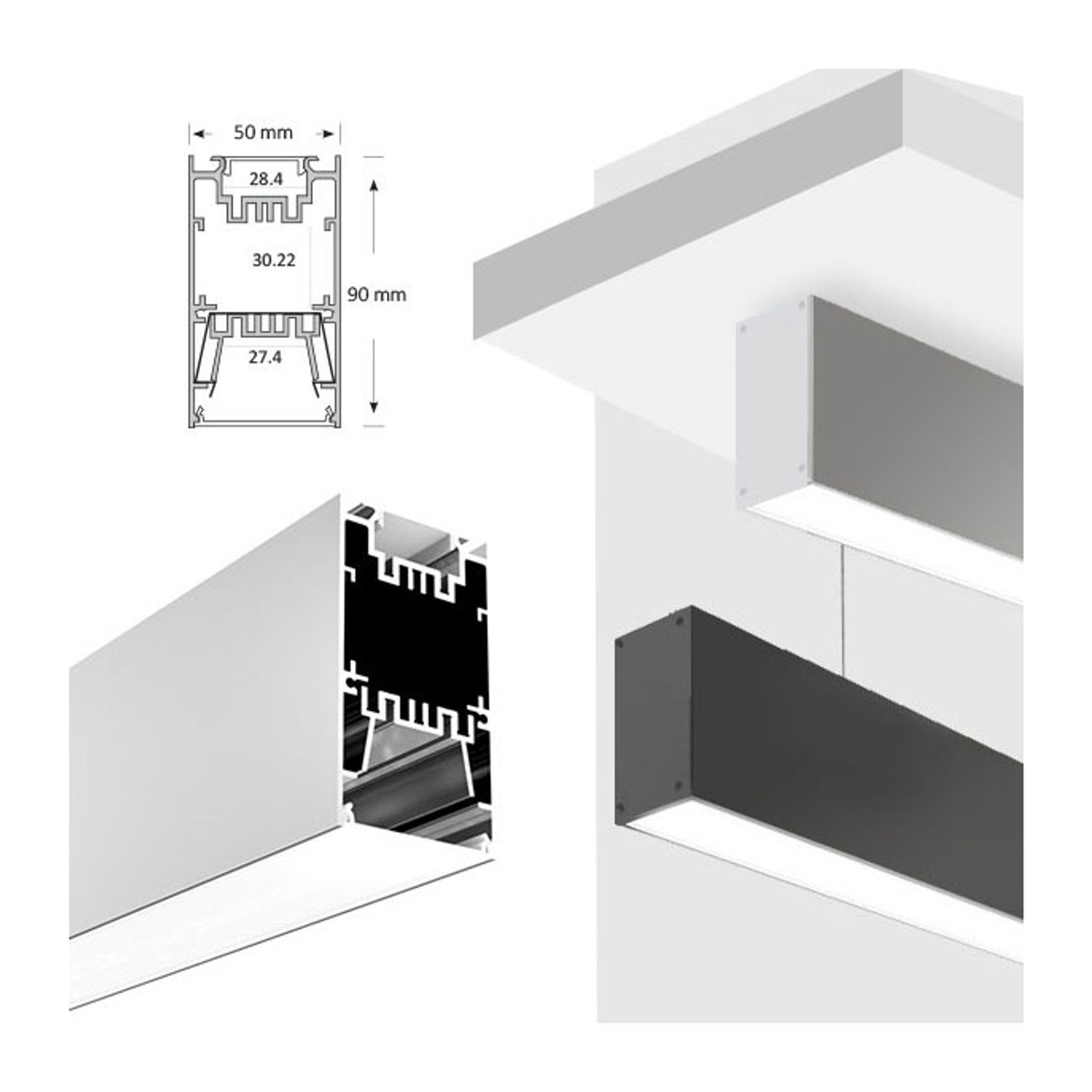 Up down LED profile