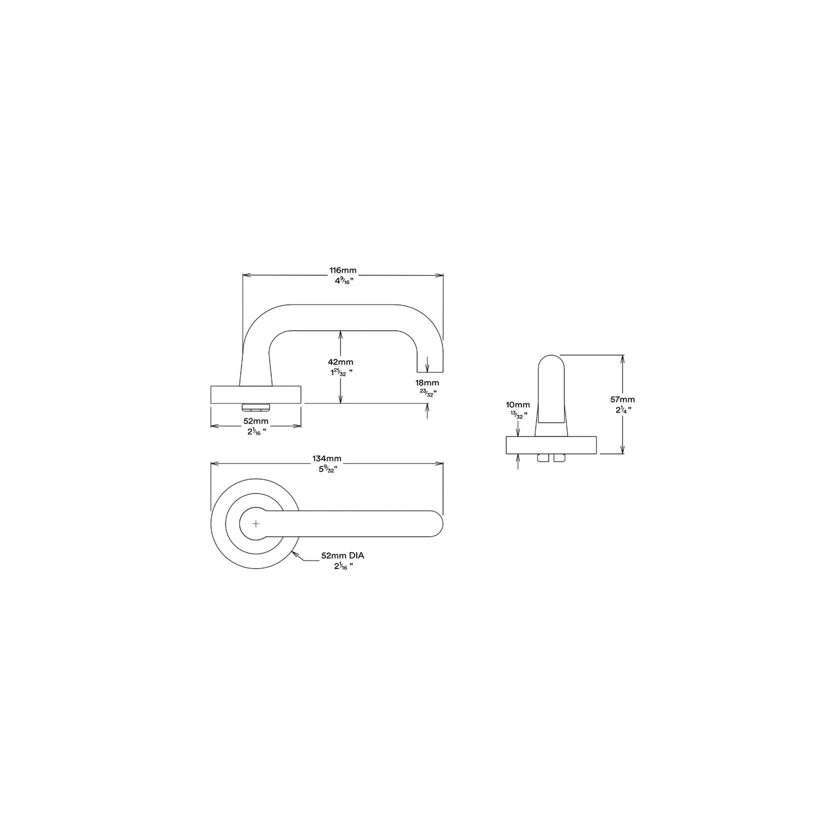 Iver Oslo Door Lever Handle On Round Rose Passage gallery detail image