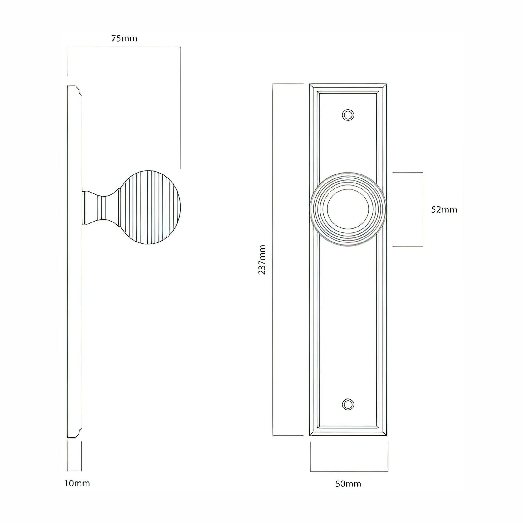 Iver Guildford Door Knob on Stepped Backplate Satin Nickel - Customise to your needs gallery detail image