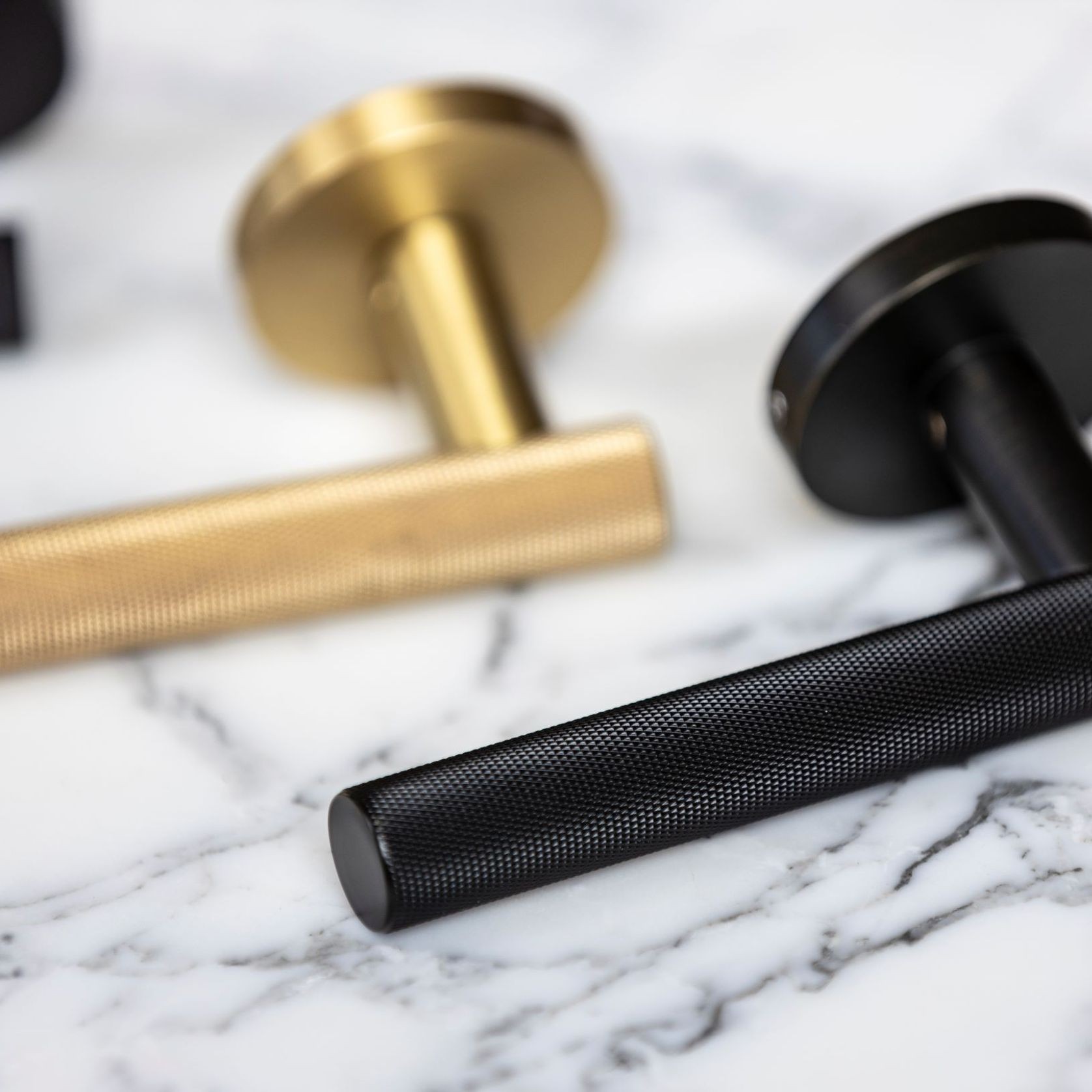 Atelier Door Lever With Latch - Matt Black gallery detail image