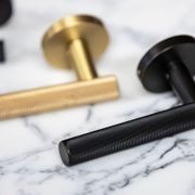 Atelier Door Lever With Latch - Matt Black gallery detail image