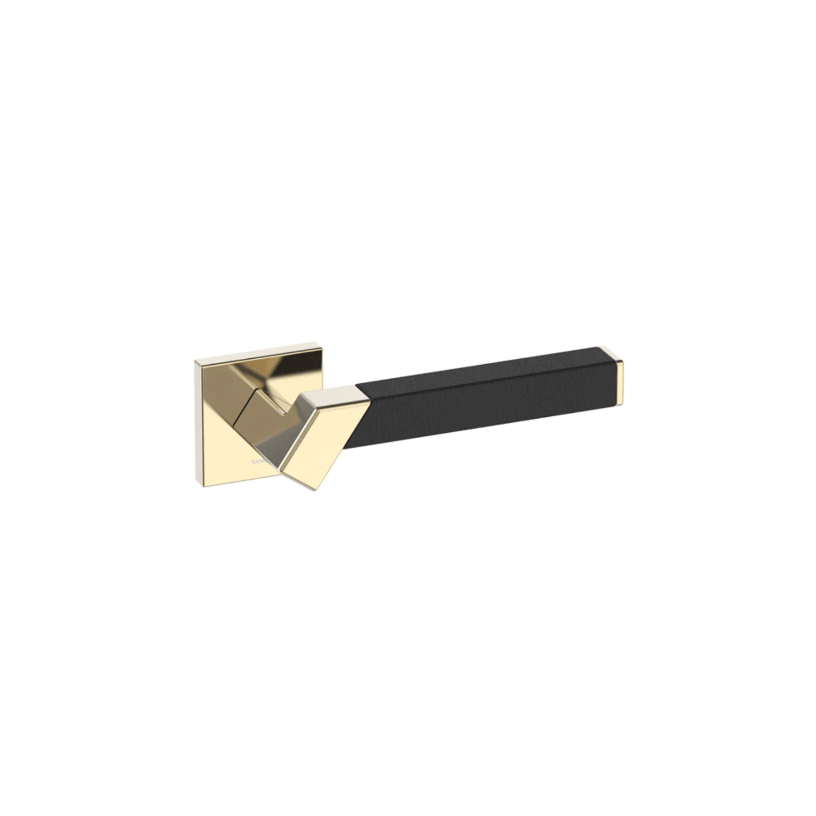 Kawajun Solid Brass and Leather Door Leverset TBT gallery detail image