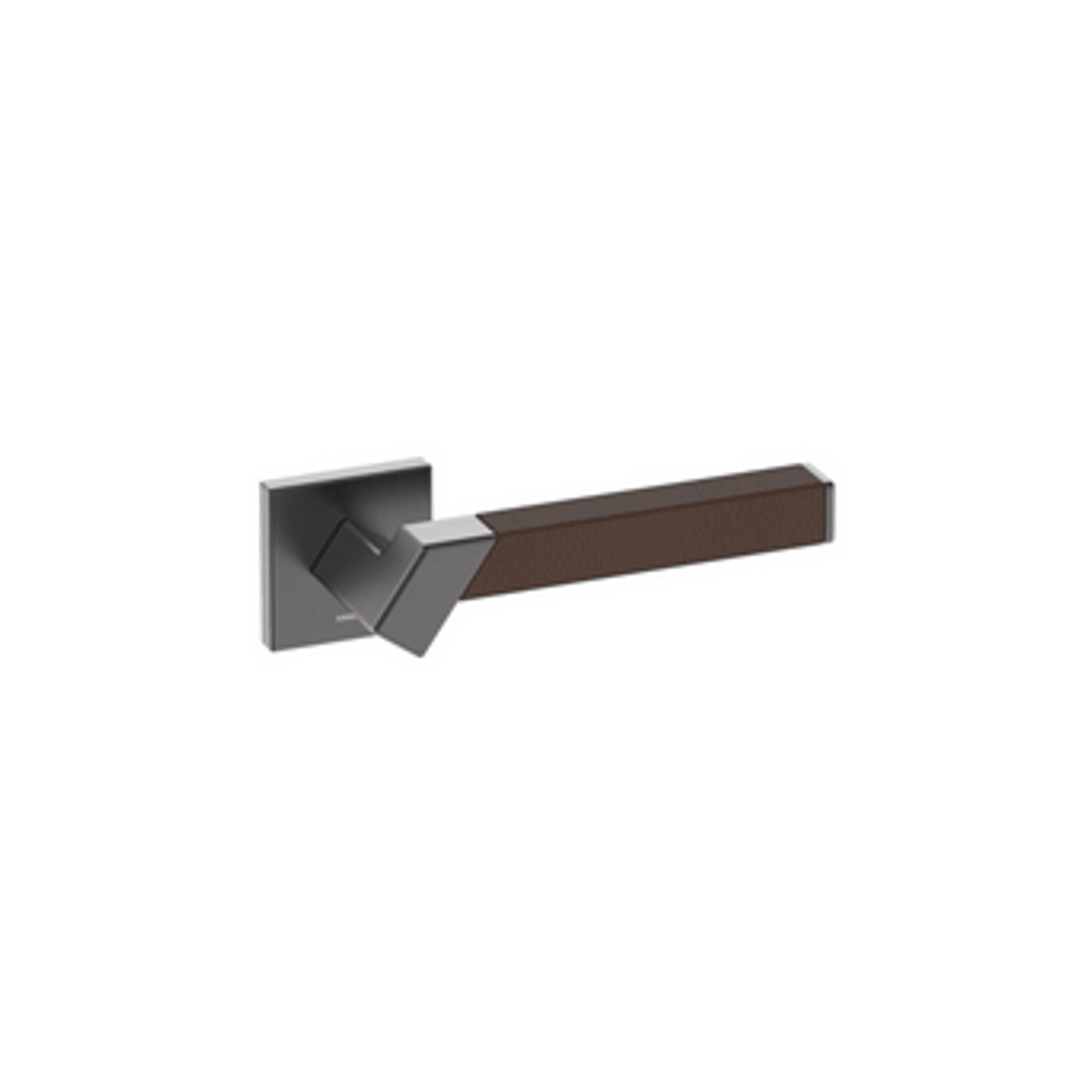 Kawajun Solid Brass and Leather Door Leverset TBT gallery detail image