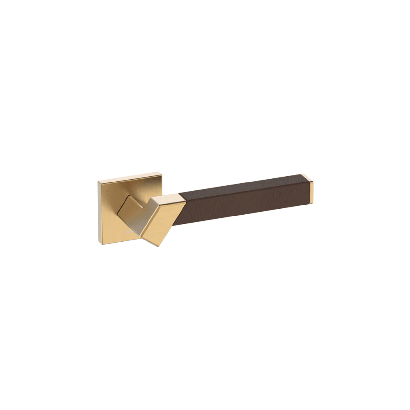 Kawajun Solid Brass and Leather Door Leverset TBT gallery detail image