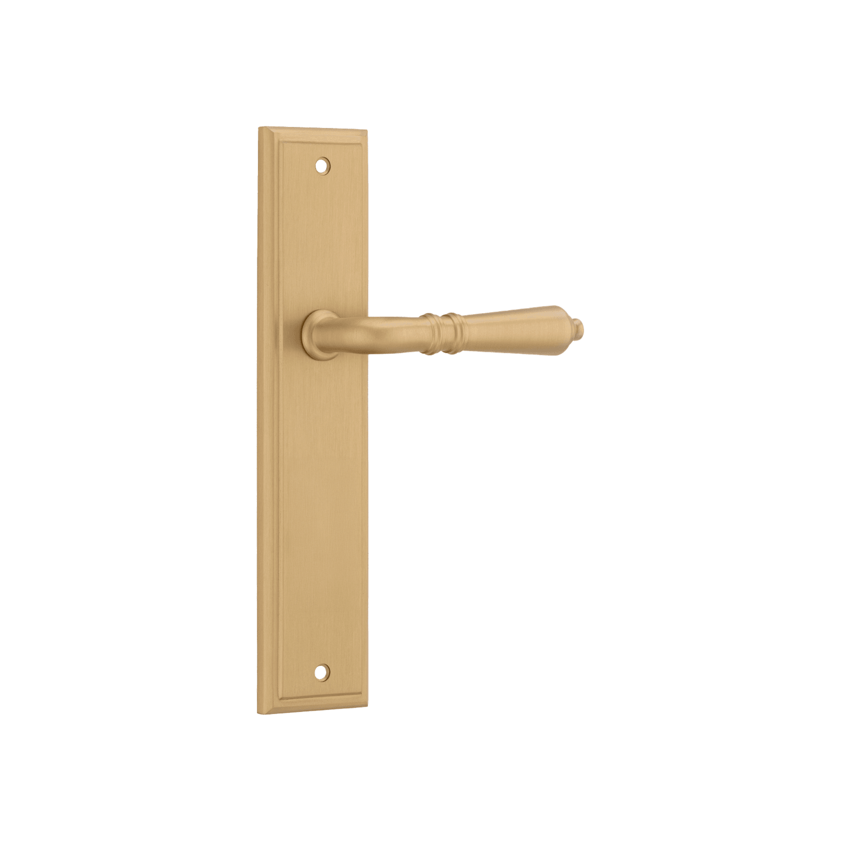 Sarlat Lever - Stepped Backplate | Brushed Brass gallery detail image