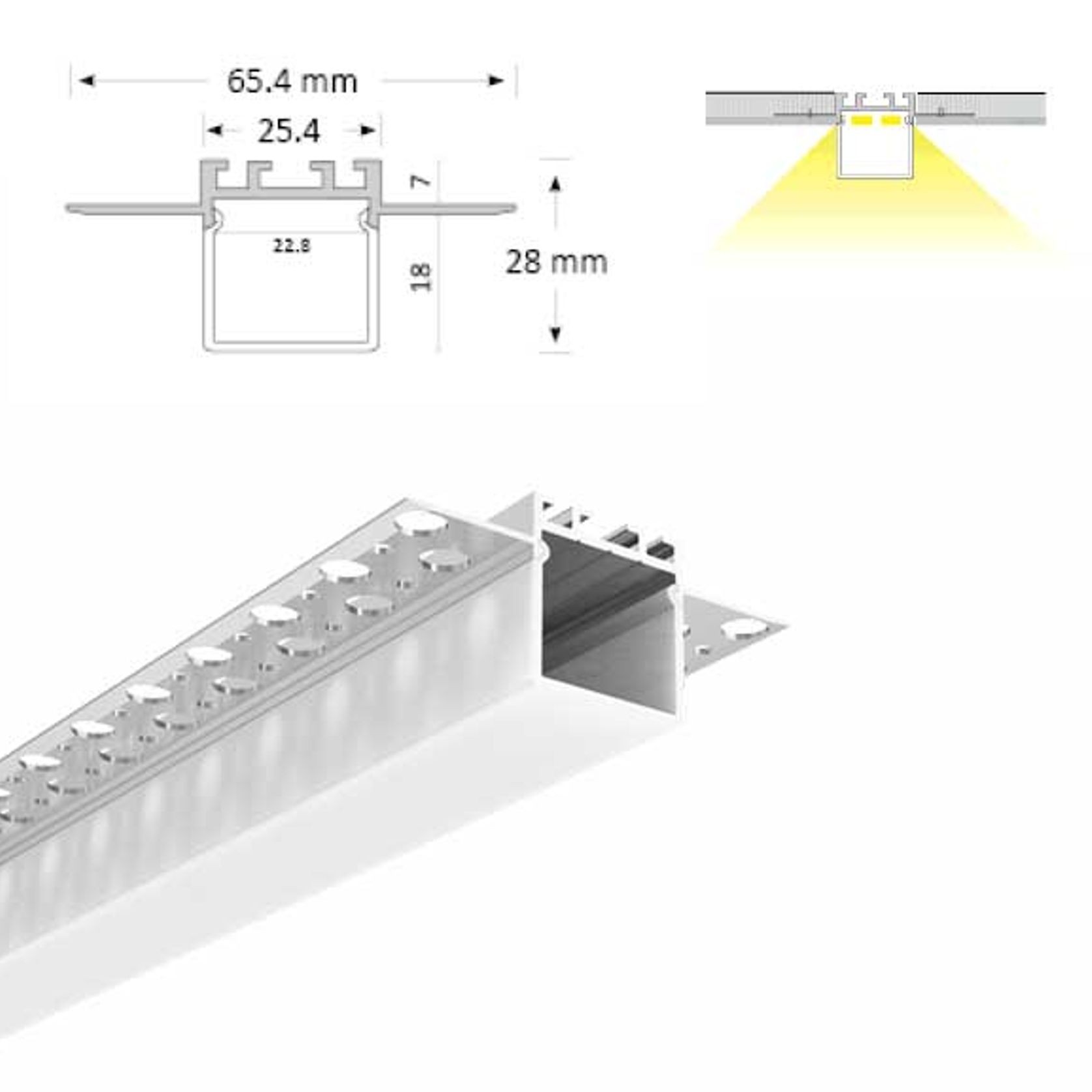 plaster in LED profile