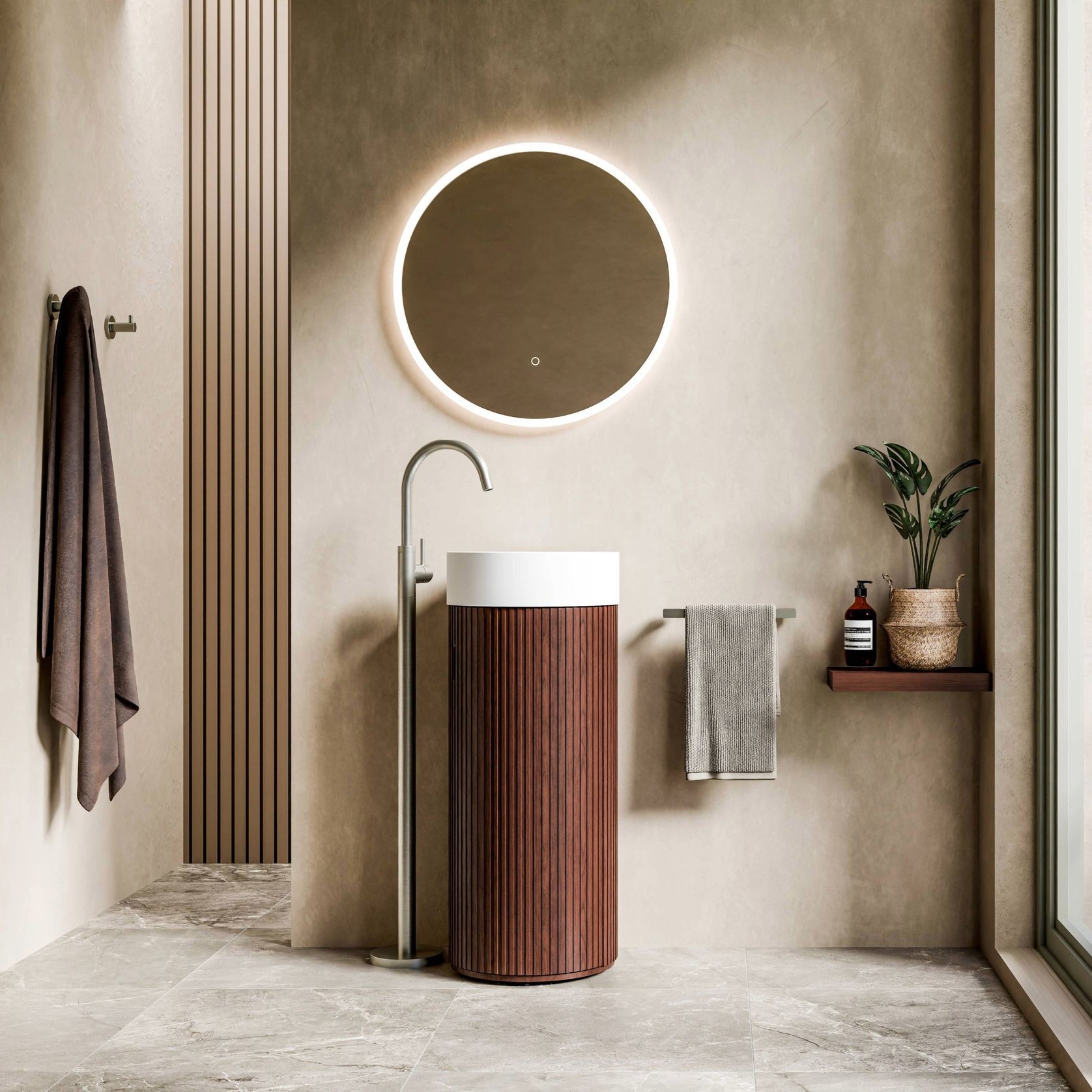 Code Sora Pedestal Vanity | With Basin gallery detail image