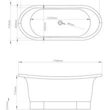 The Copper Bath Tub - Sundara Copper Double Slipper Smooth 1700mm - CB5019-D67 gallery detail image