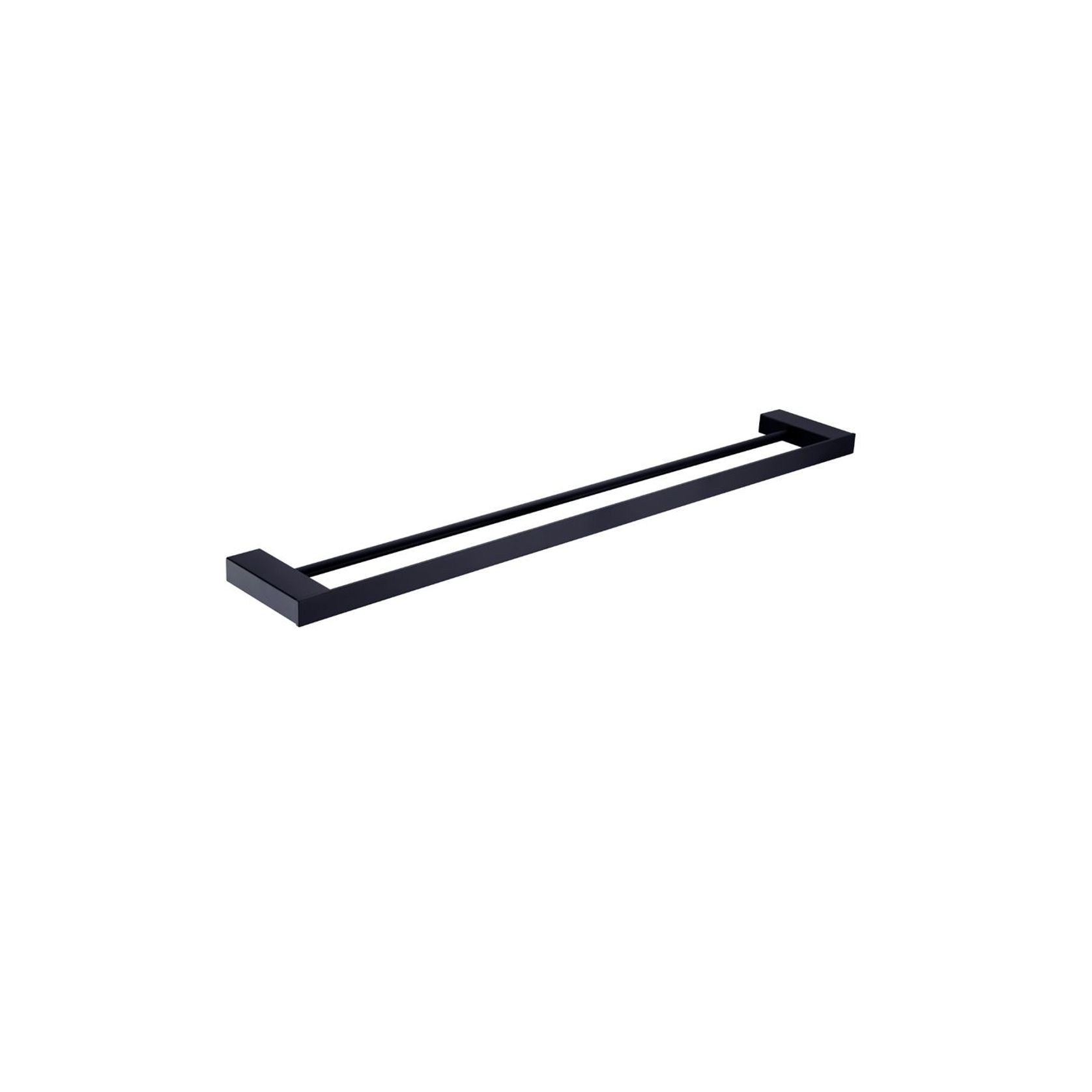 Celia Double Towel Rail 800mm Matte Black gallery detail image