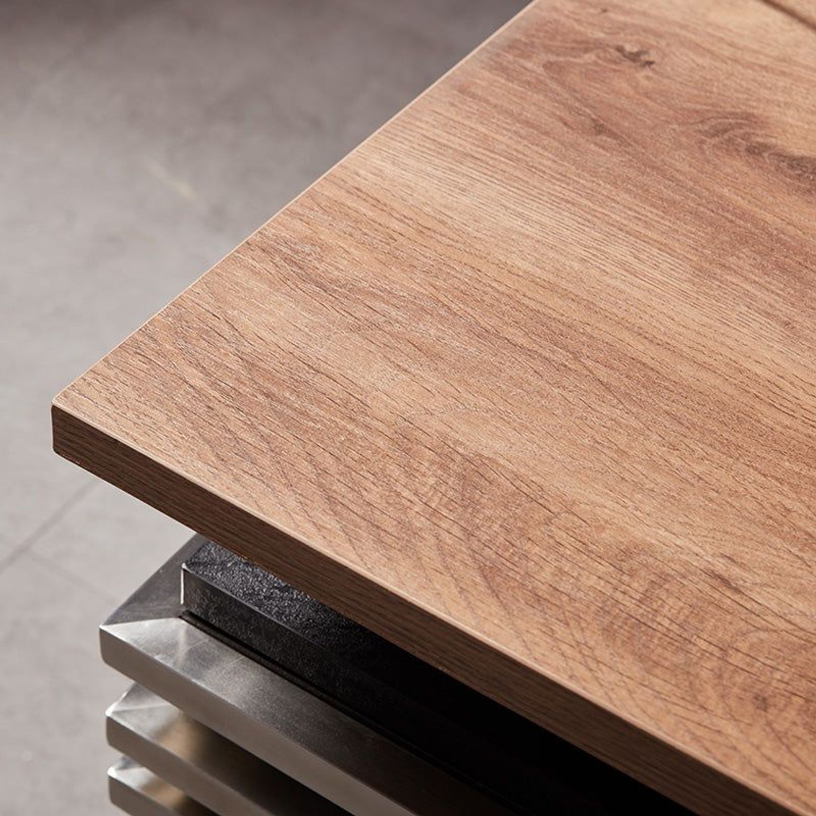 PHOENIX Executive Desk with Left Return 1.8M - Warm Oak & Black gallery detail image