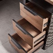 PHOENIX Executive Desk with Right Return 1.8M - Warm Oak & Black gallery detail image