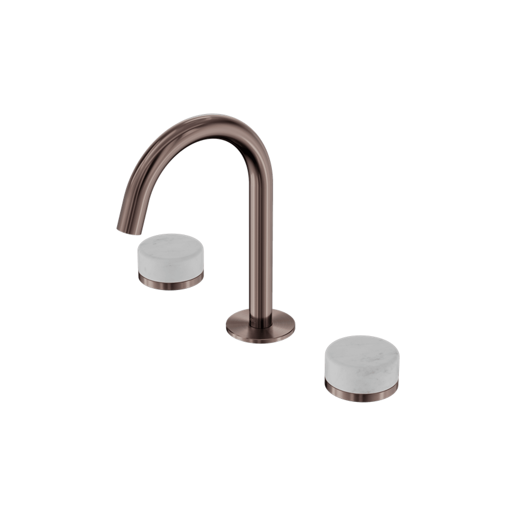 Serenity Basin Set Arc Spout With Carrara Handle Brushed Bronze gallery detail image