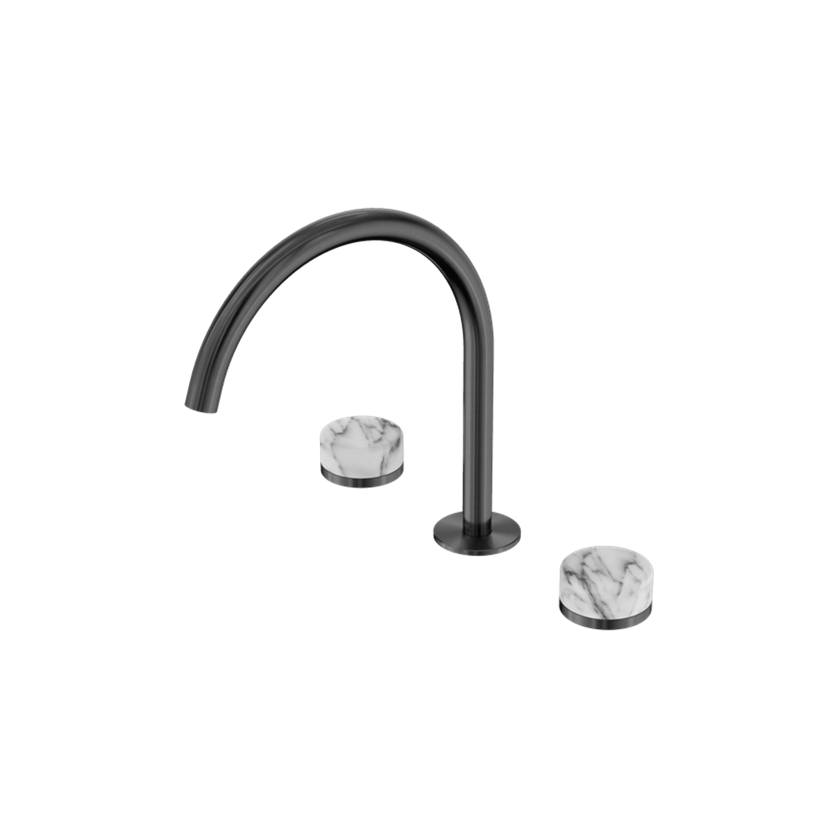 Serenity Bath/Kitchen Set Arc Spout With Arabescato Corchia Handle Gun Metal gallery detail image