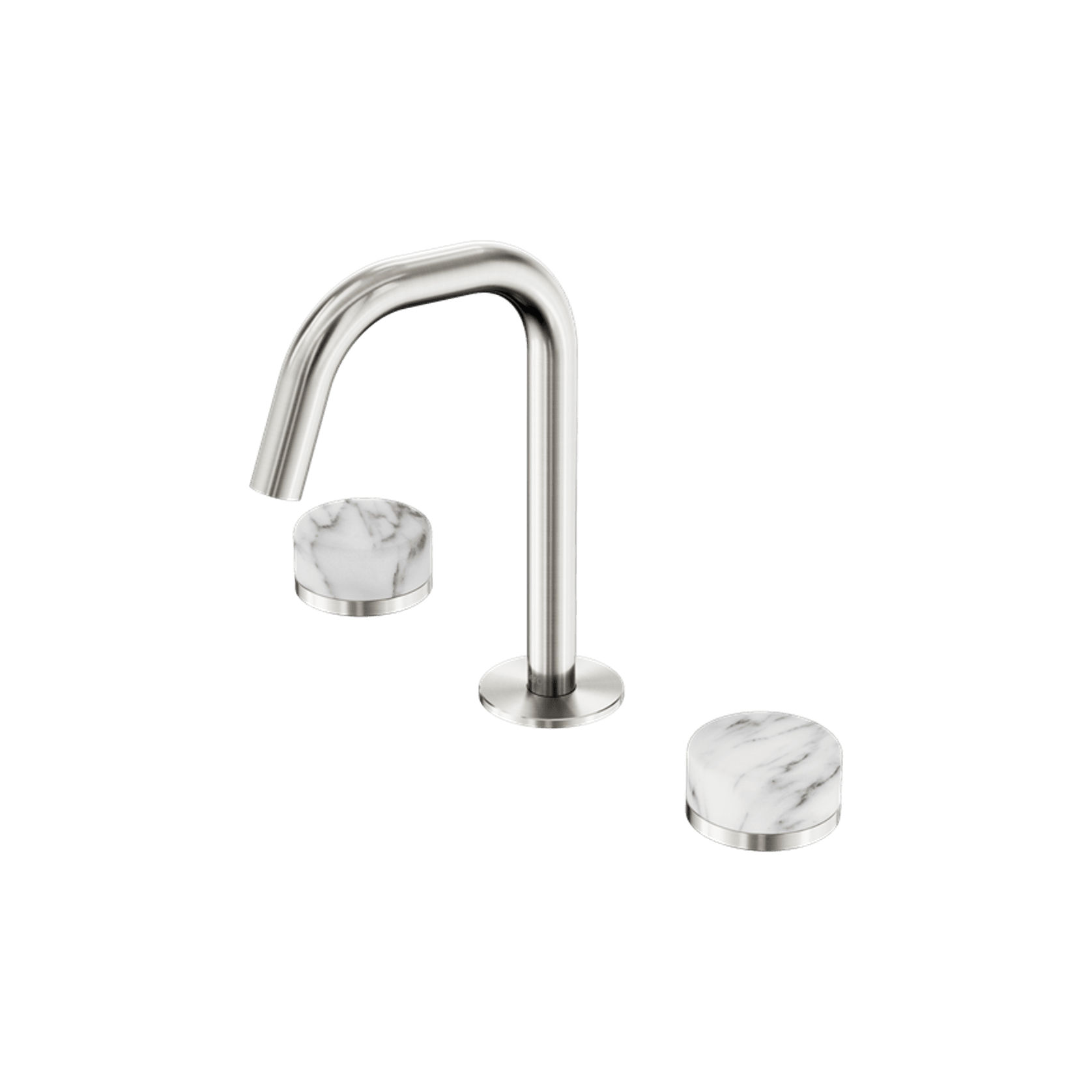 Serenity Basin Set Edge Spout With Arabescato Corchia Handle Brushed Nickel gallery detail image