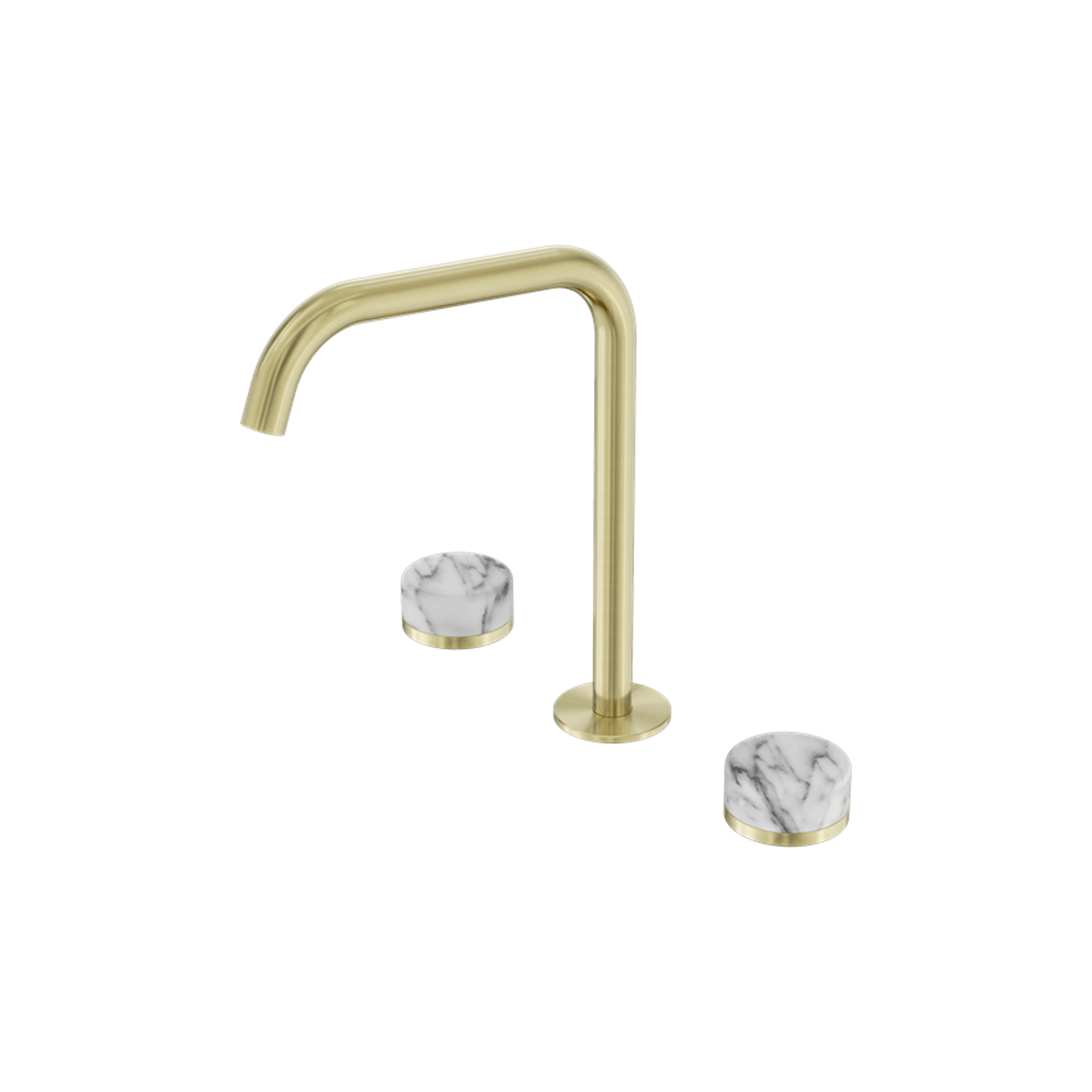 Serenity Bath/Kitchen Set Edge Spout With Arabescato Corchia Handle Brushed Gold gallery detail image