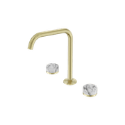 Serenity Bath/Kitchen Set Edge Spout With Arabescato Corchia Handle Brushed Gold gallery detail image