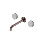 Serenity Wall Basin Set 220mm Spout With Carrara Handle Brushed Bronze gallery detail image
