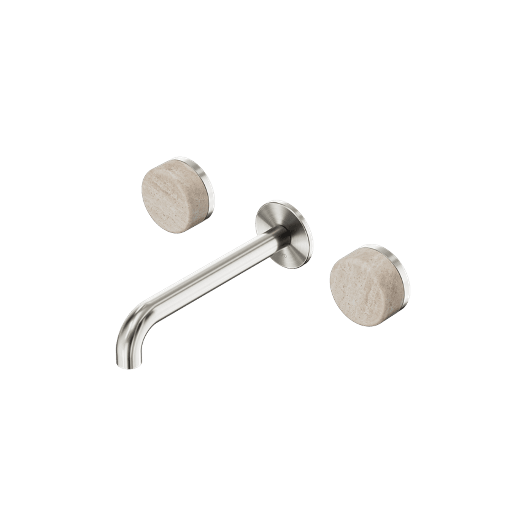 Serenity Wall Basin Set 160mm Spout With Rome Travertine Handle Brushed Nickel gallery detail image