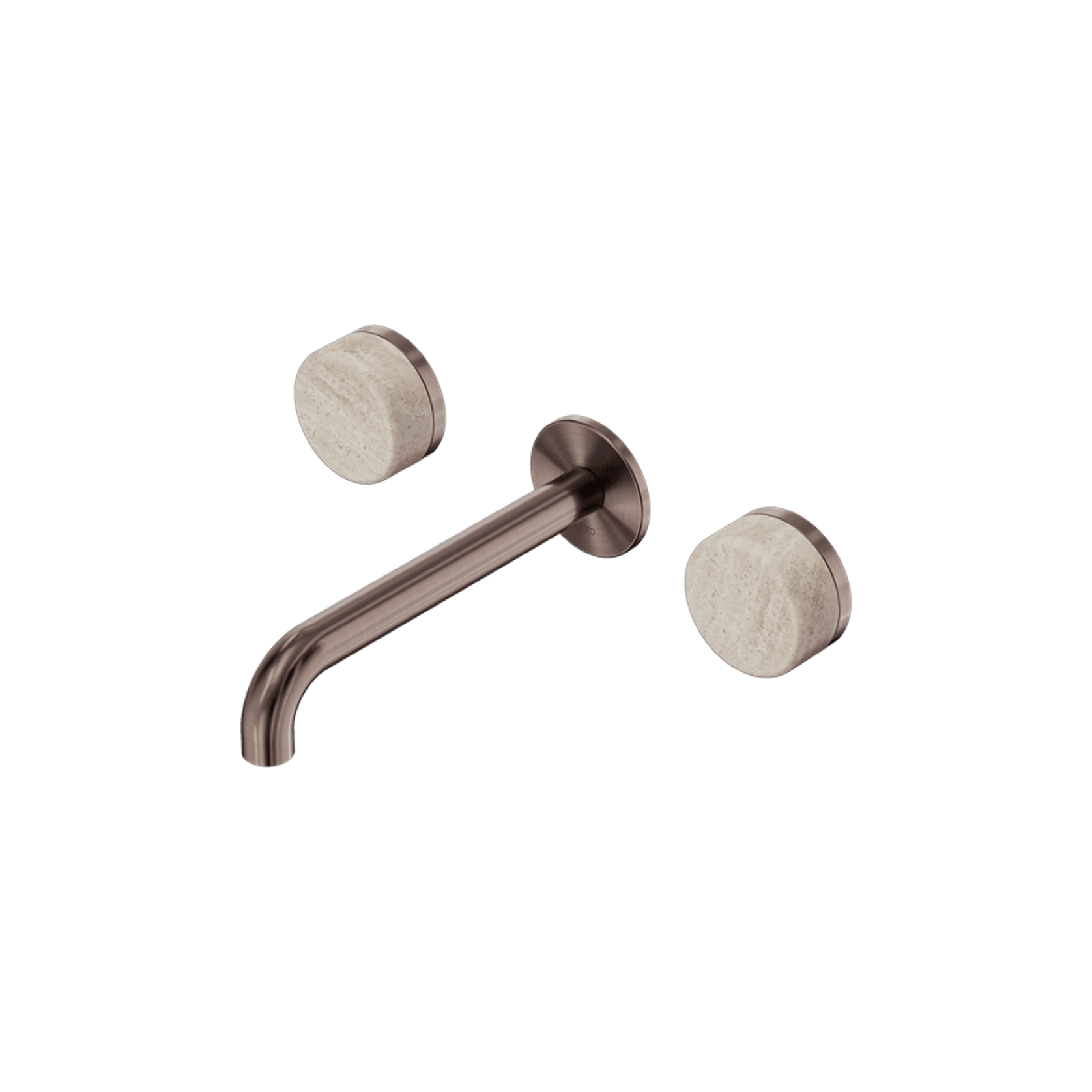Serenity Wall Basin Set 185mm Spout With Rome Travertine Handle Brushed Bronze gallery detail image