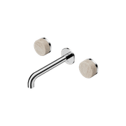 Serenity Wall Basin Set 185mm Spout With Rome Travertine Handle Chrome gallery detail image