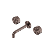 Serenity Wall Basin Set 220mm Spout With Metal Handle Brushed Bronze gallery detail image
