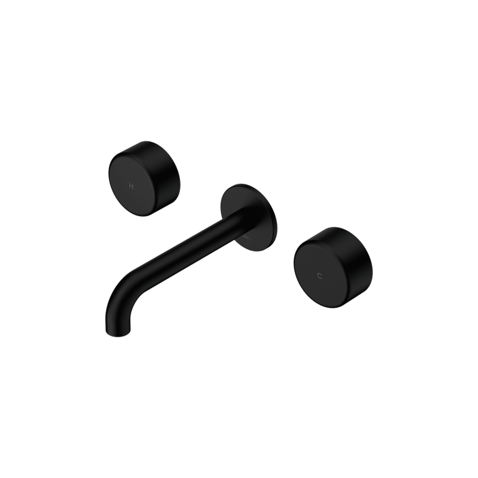 Serenity Wall Basin Set 185mm Spout With Metal Handle Matte Black gallery detail image