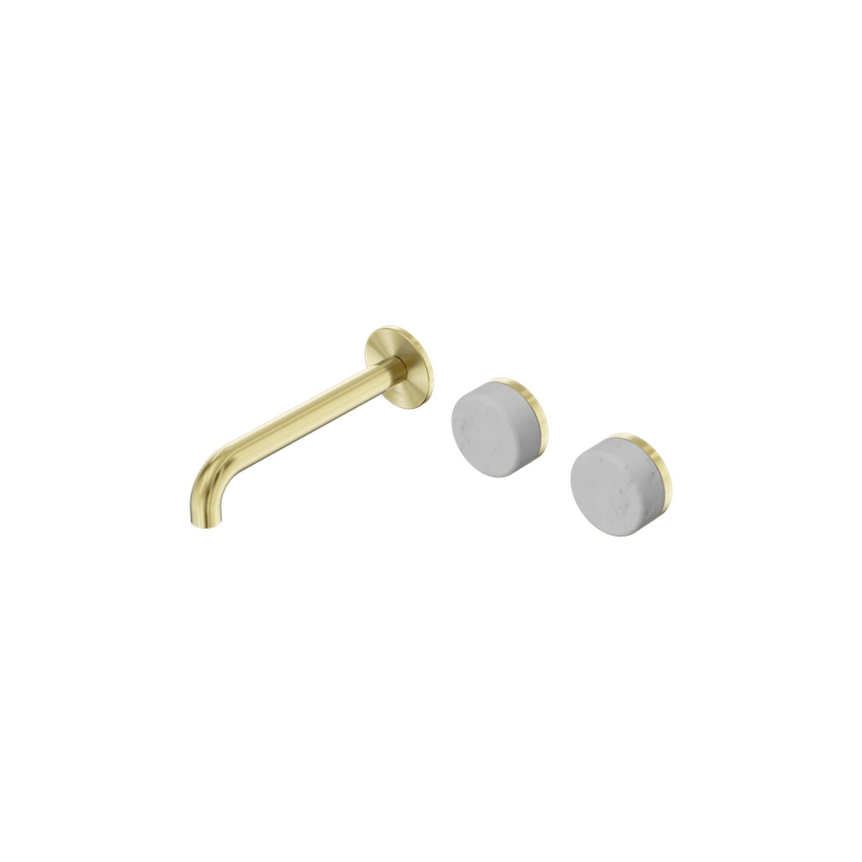 Serenity Wall Basin Set 220mm Offset Spout With Carrara Handle Brushed Gold gallery detail image