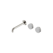 Serenity Wall Basin Set 160mm Offset Spout With Carrara Handle Brushed Nickel gallery detail image