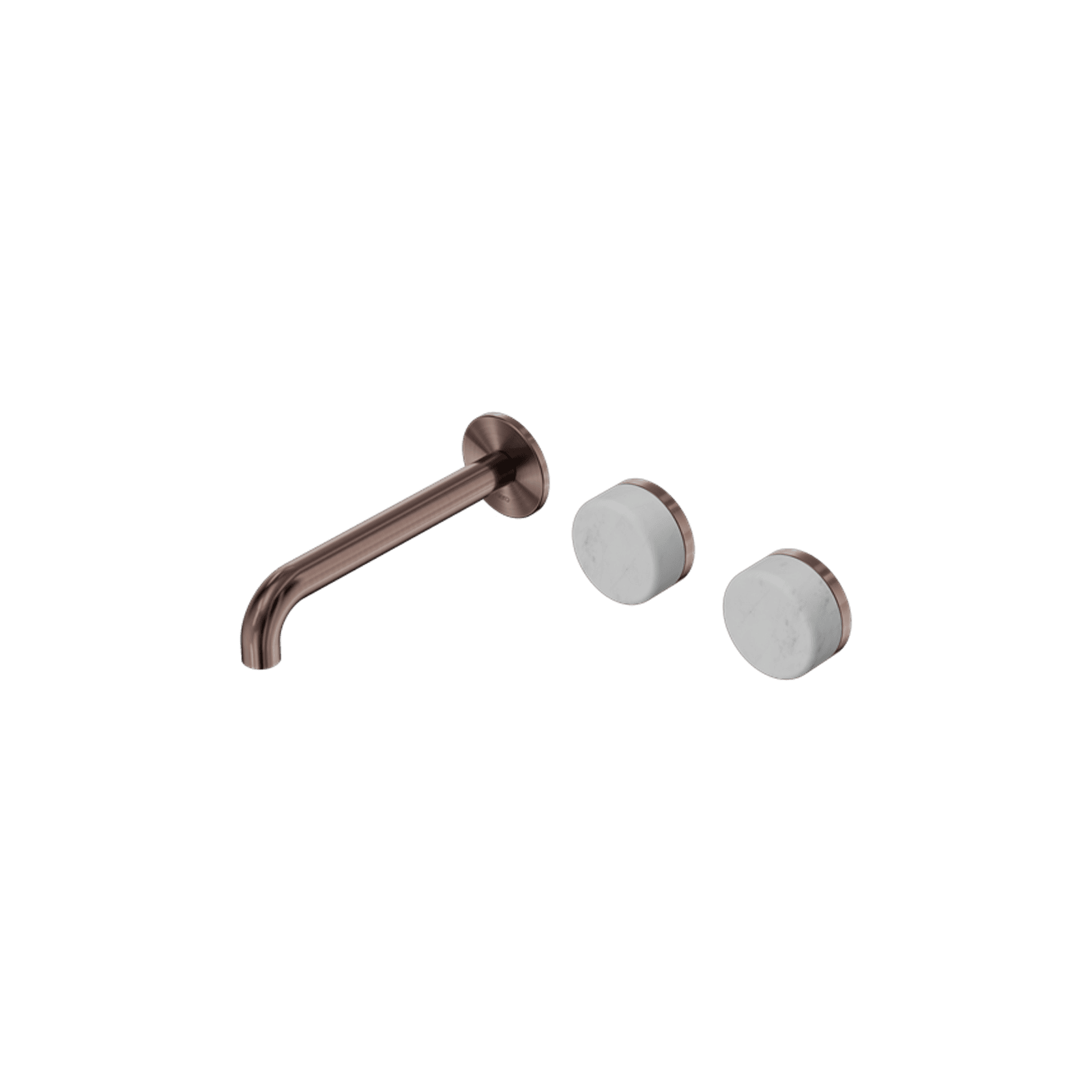 Serenity Wall Basin Set 160mm Offset Spout With Carrara Handle Brushed Bronze gallery detail image