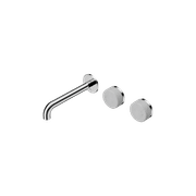 Serenity Wall Basin Set 185mm Offset Spout With Carrara Handle Chrome gallery detail image