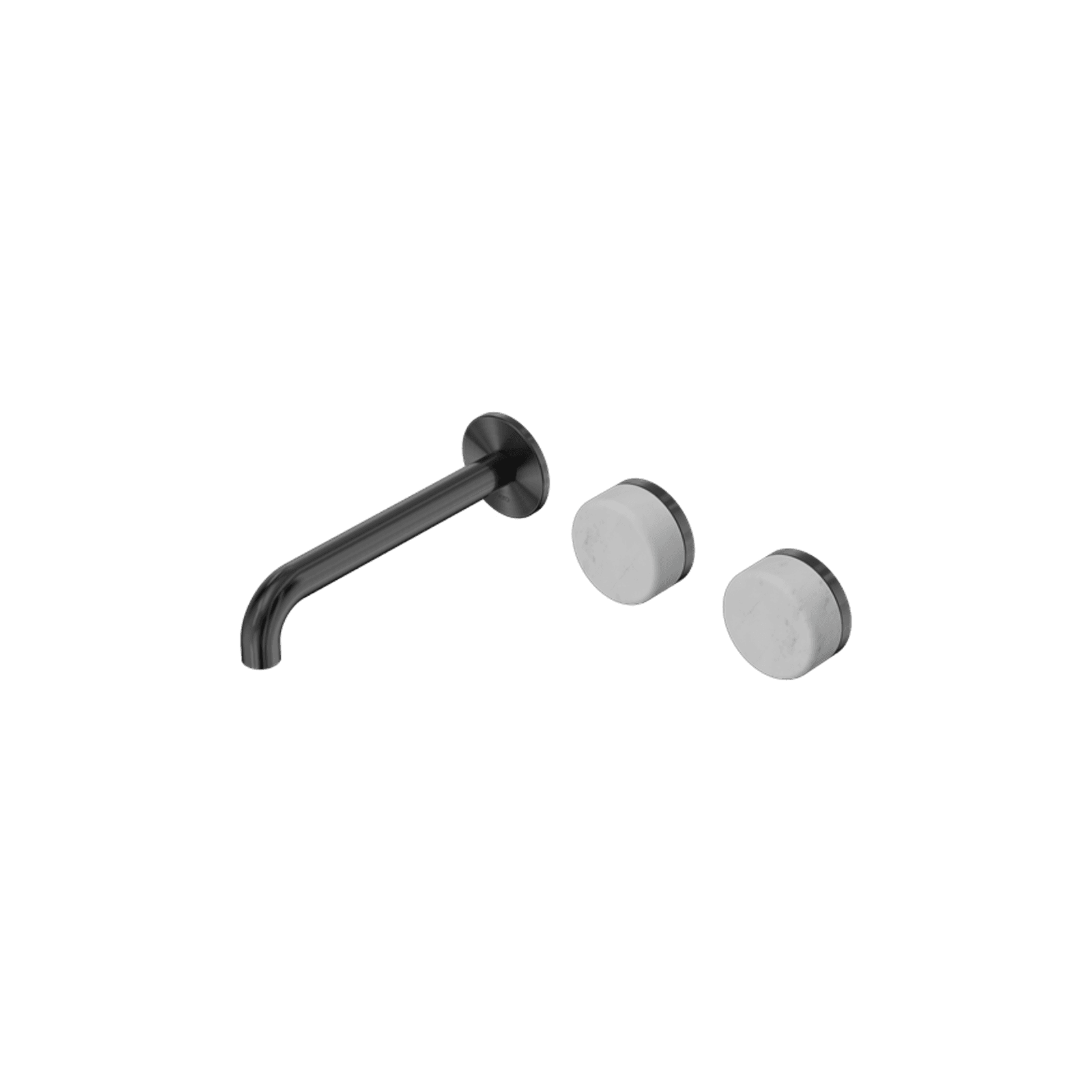 Serenity Wall Basin Set 160mm Offset Spout With Carrara Handle Gun Metal gallery detail image