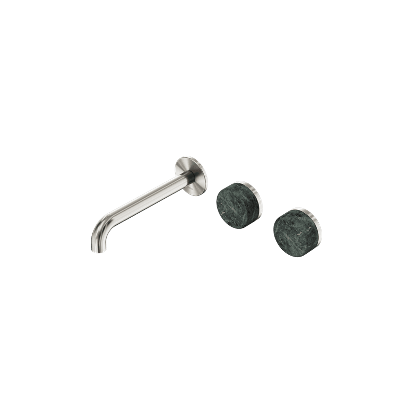 Serenity Wall Basin Set 160mm Offset Spout With Verde Alpi Handle Brushed Nickel gallery detail image