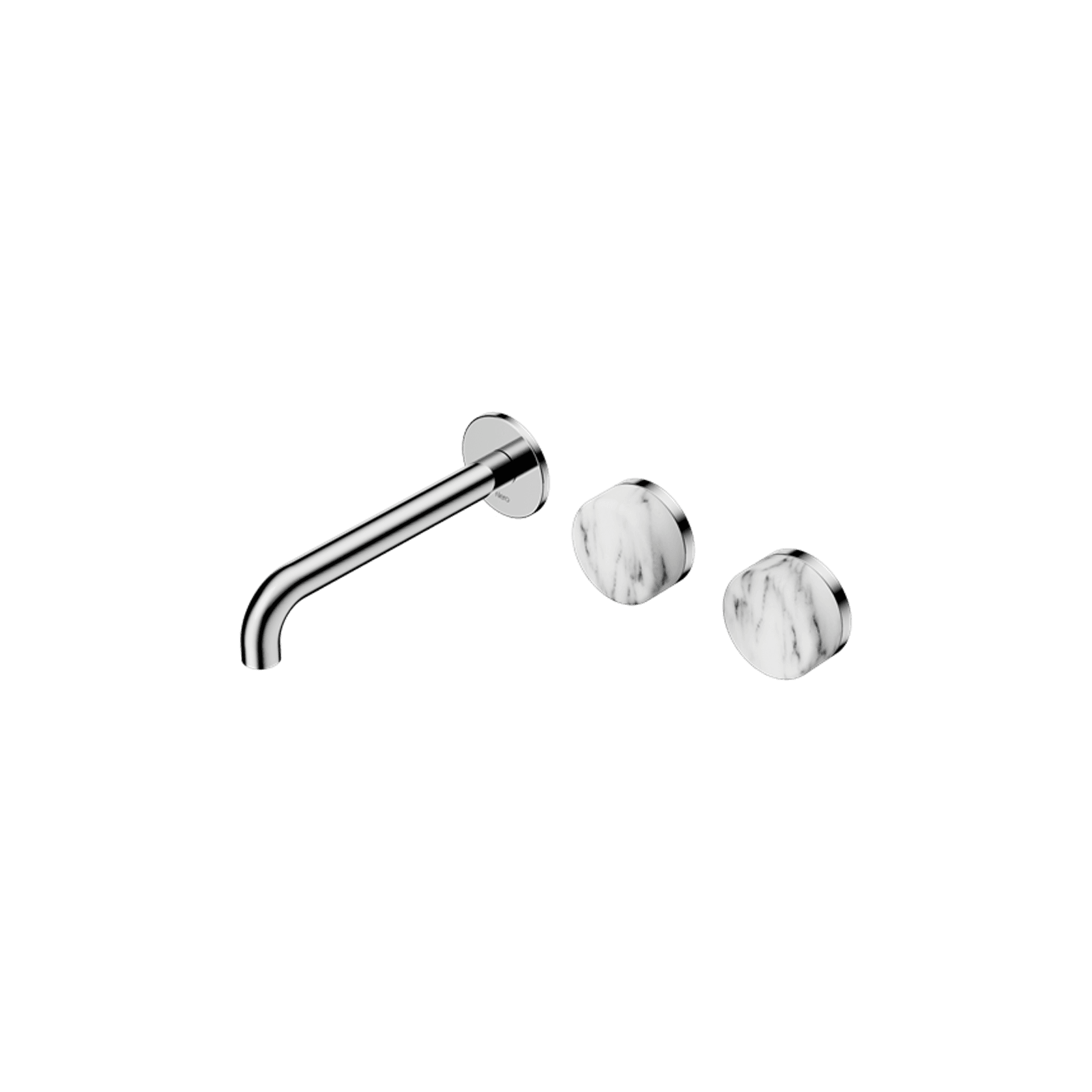 Serenity Wall Basin Set 185mm Offset Spout With Arabescato Corchia Handle Chrome gallery detail image