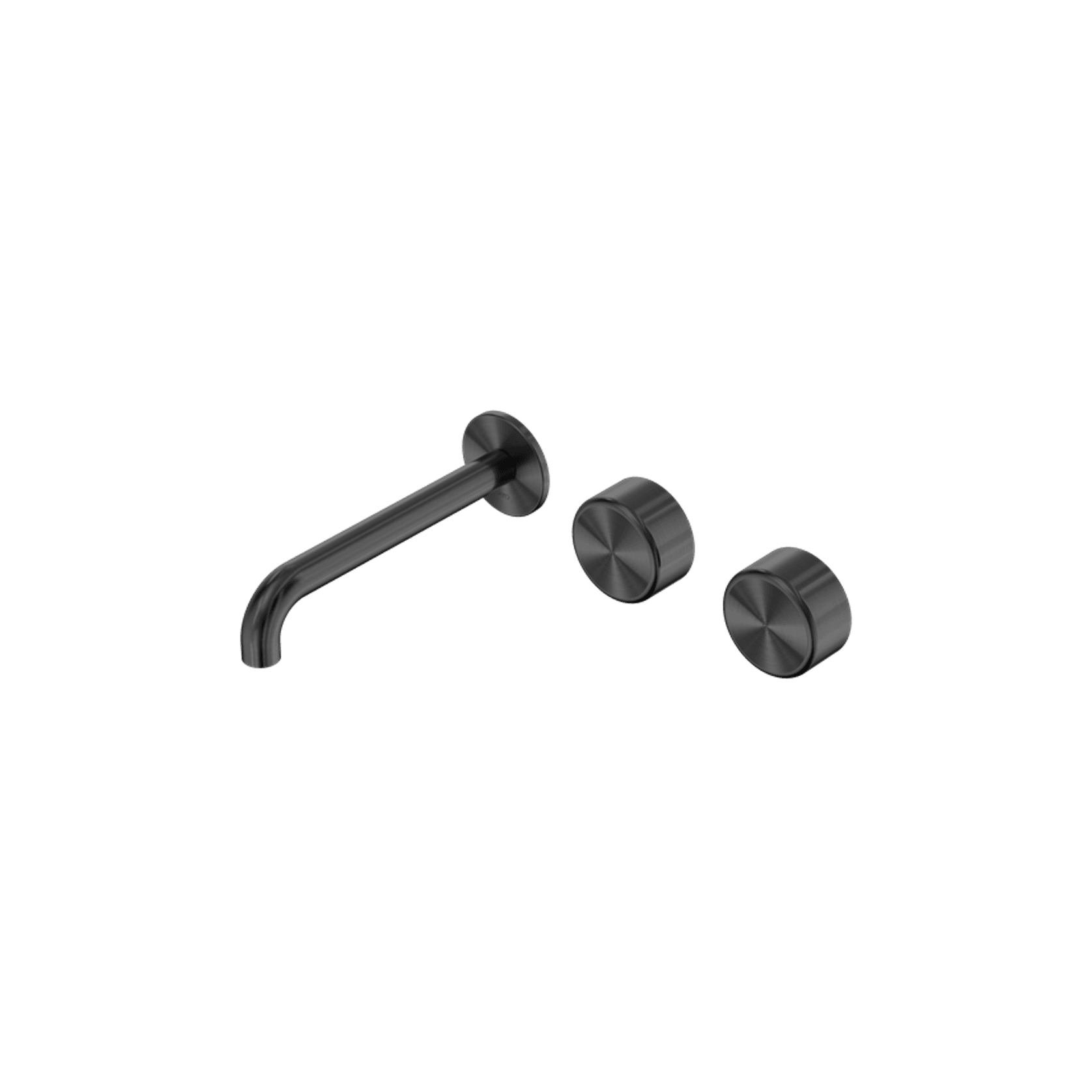 Serenity Wall Basin Set 185mm Offset Spout With Metal Handle Gun Metal gallery detail image