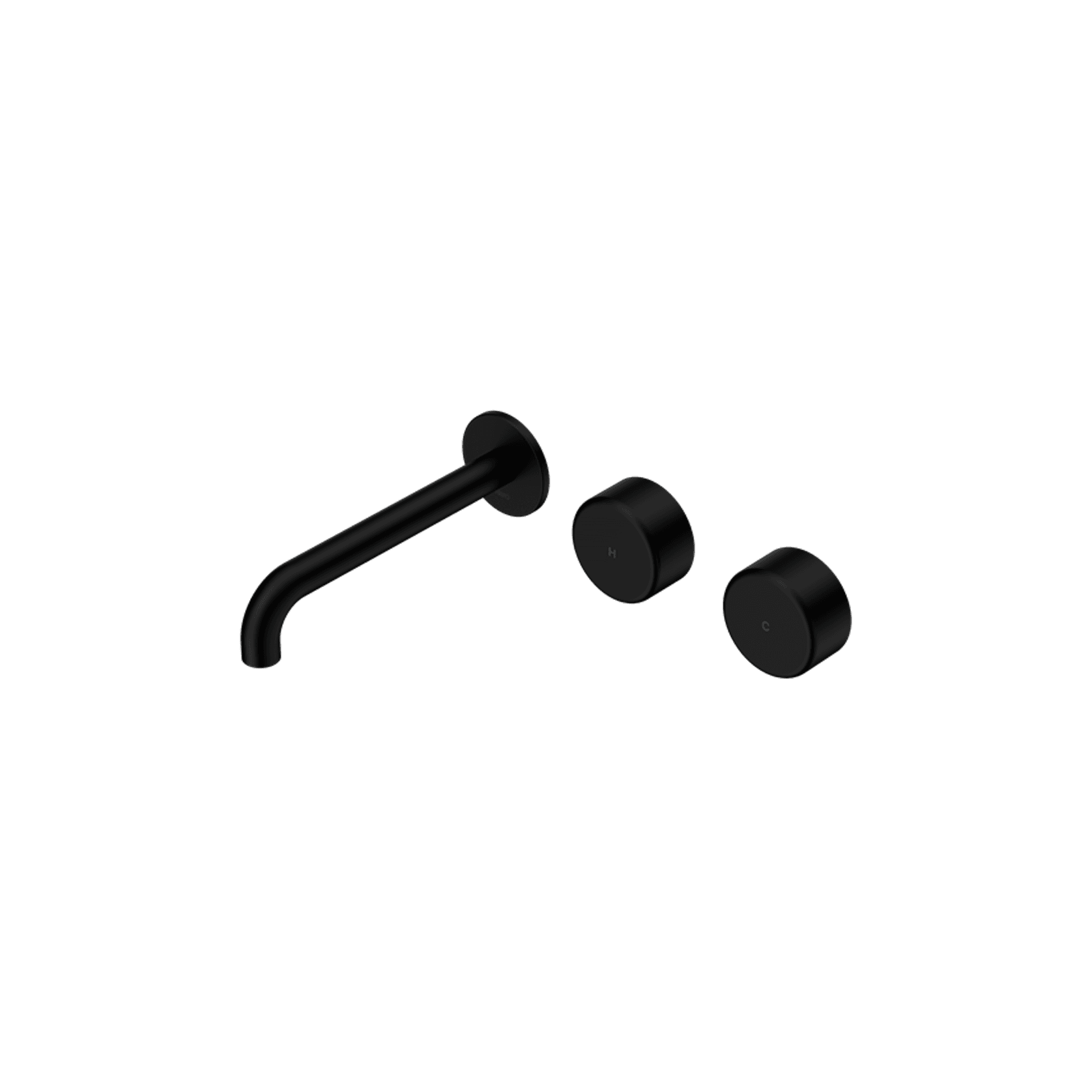Serenity Wall Basin Set 160mm Offset Spout With Metal Handle Matte Black gallery detail image