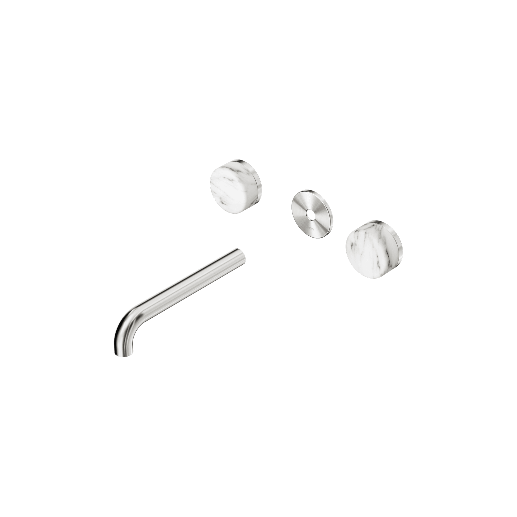 Serenity Wall Basin 185mm Spout + Arabescato Corchia Handle Brushed Nickel gallery detail image