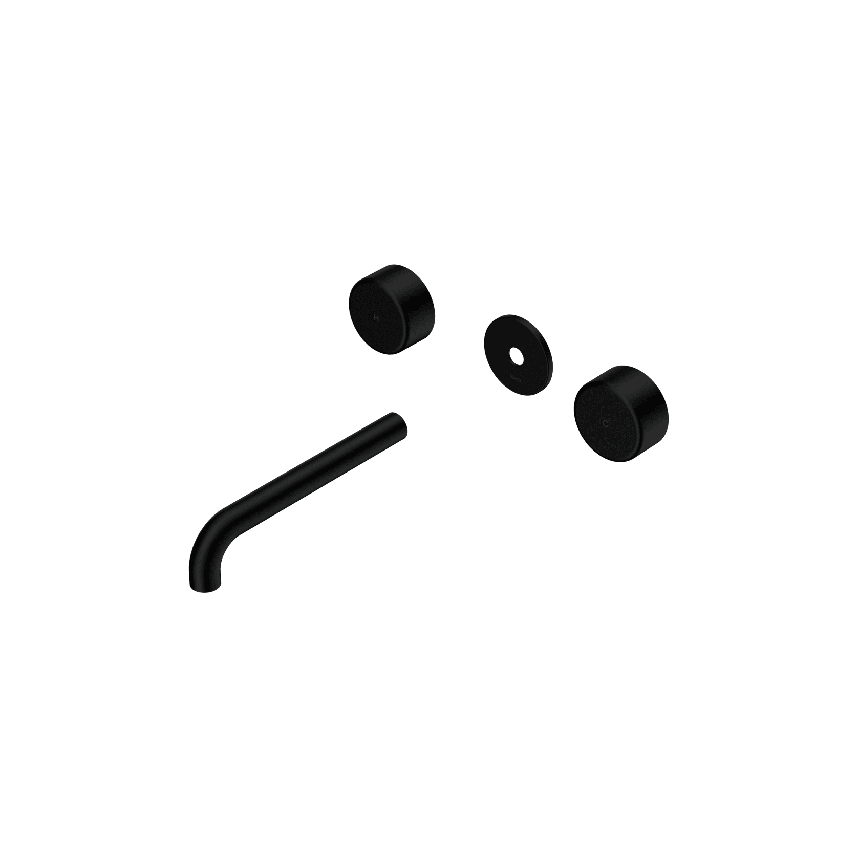 Serenity Wall Basin 185mm Spout + Metal Handle Matte Black gallery detail image