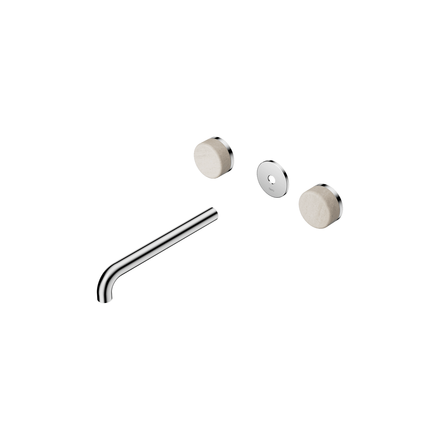 Serenity Wall Basin 220mm Spout + Rome Travertine Handle Chrome gallery detail image