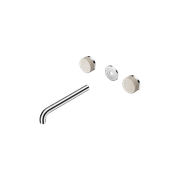 Serenity Wall Basin 220mm Spout + Rome Travertine Handle Chrome gallery detail image