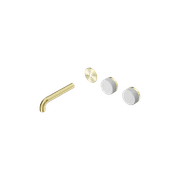 Serenity Wall Basin 160mm Offspout + Carrara Handle Brushed Gold gallery detail image