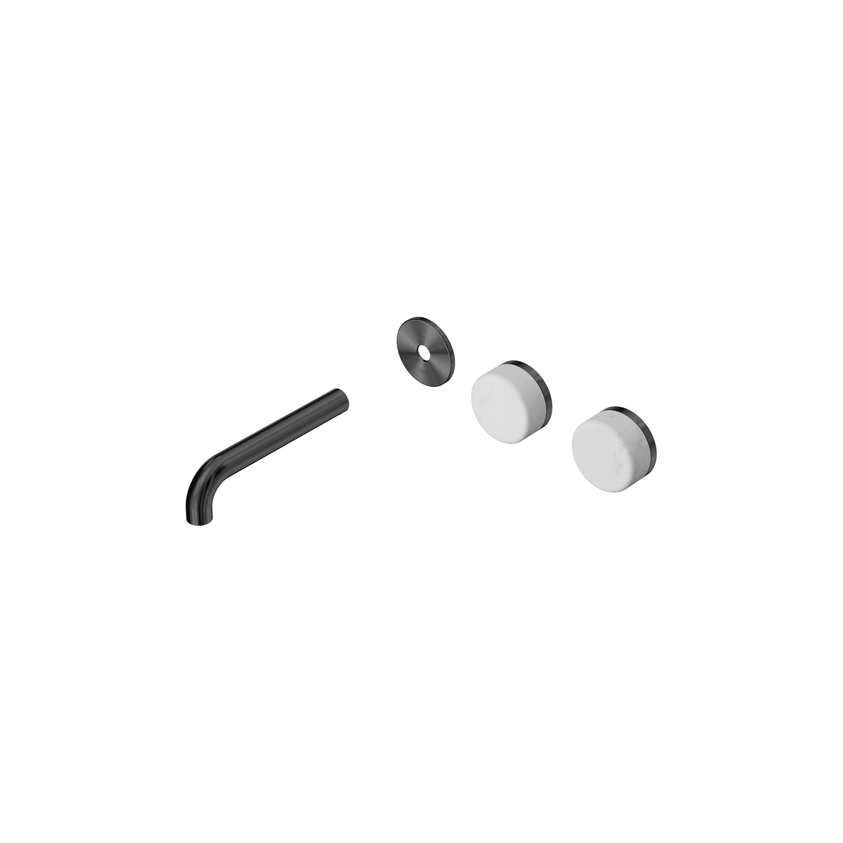 Serenity Wall Basin 160mm Offspout + Carrara Handle Gun Metal gallery detail image