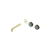 Serenity Wall Basin 160mm Offspout + Verde Alpi Handle Brushed Gold gallery detail image