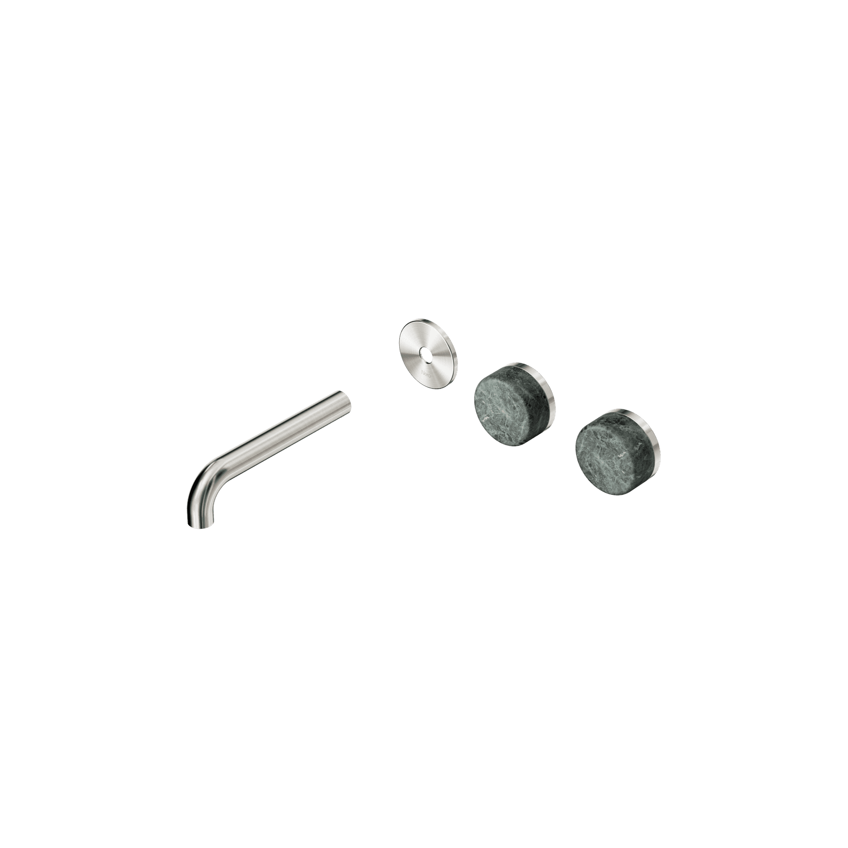 Serenity Wall Basin 160mm Offspout + Verde Alpi Handle Brushed Nickel gallery detail image