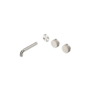 Serenity Wall Basin 160mm Offspout + Rome Travertine Handle Brushed Nickel gallery detail image