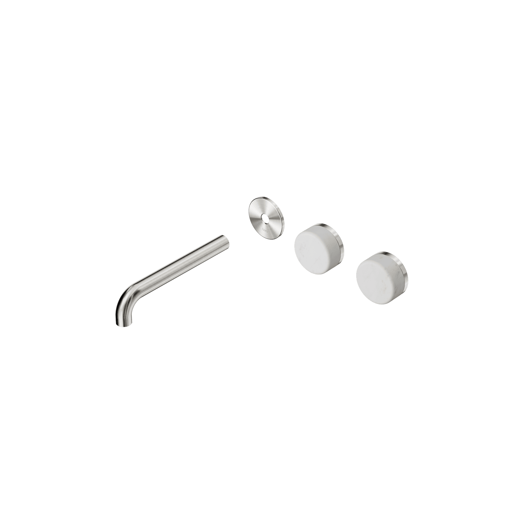 Serenity Wall Basin 185mm Offspout + Carrara Handle Brushed Nickel gallery detail image