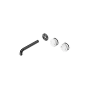 Serenity Wall Basin 185mm Offspout + Arabescato Corchia Handle Gun Metal gallery detail image