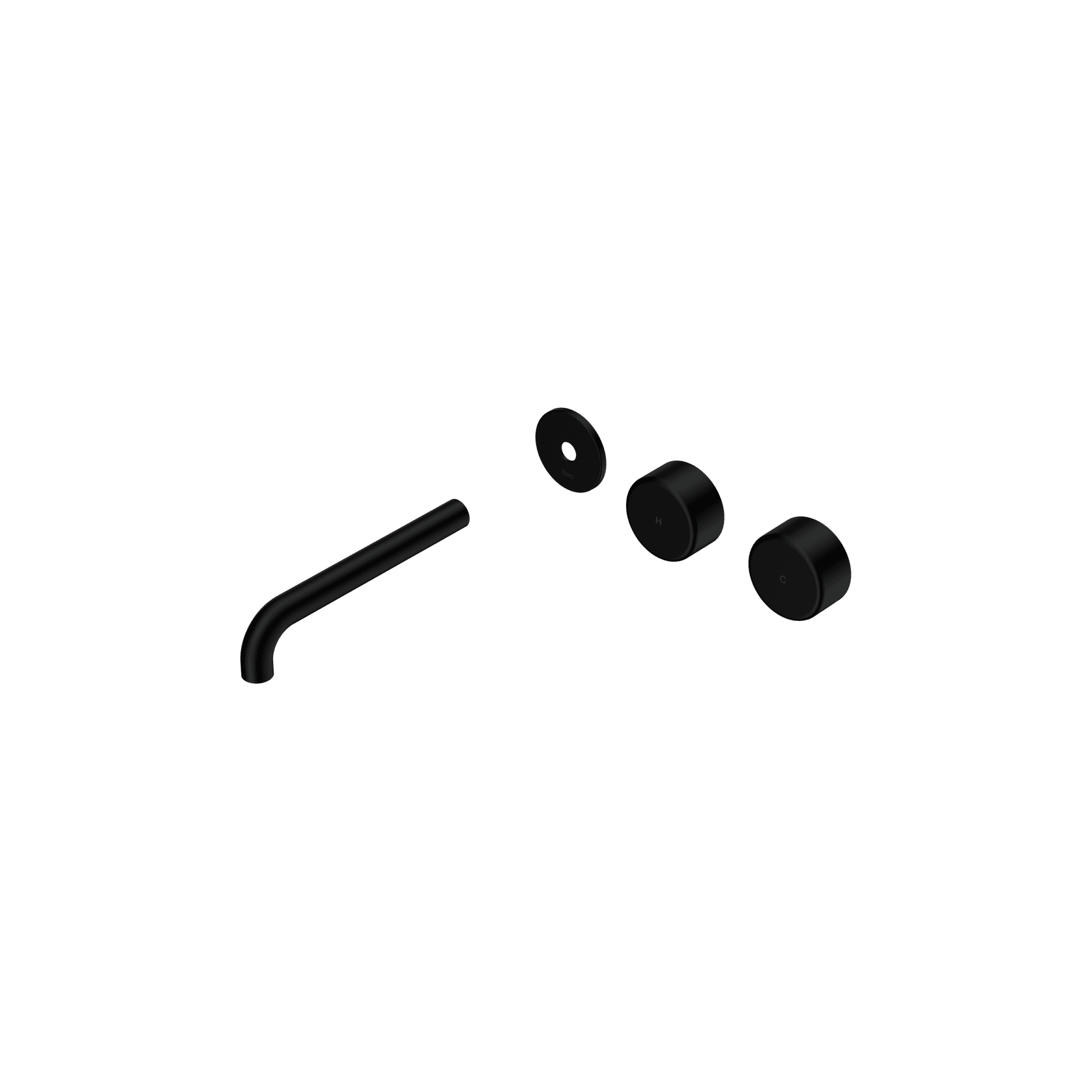 Serenity Wall Basin 185mm Offspout + Metal Handle Matte Black gallery detail image