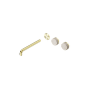 Serenity Wall Basin 220mm Offspout + Rome Travertine Handle Brushed Gold gallery detail image