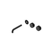 Serenity Wall Basin 160mm Offspout + Marquina Black Handle Matte Black gallery detail image