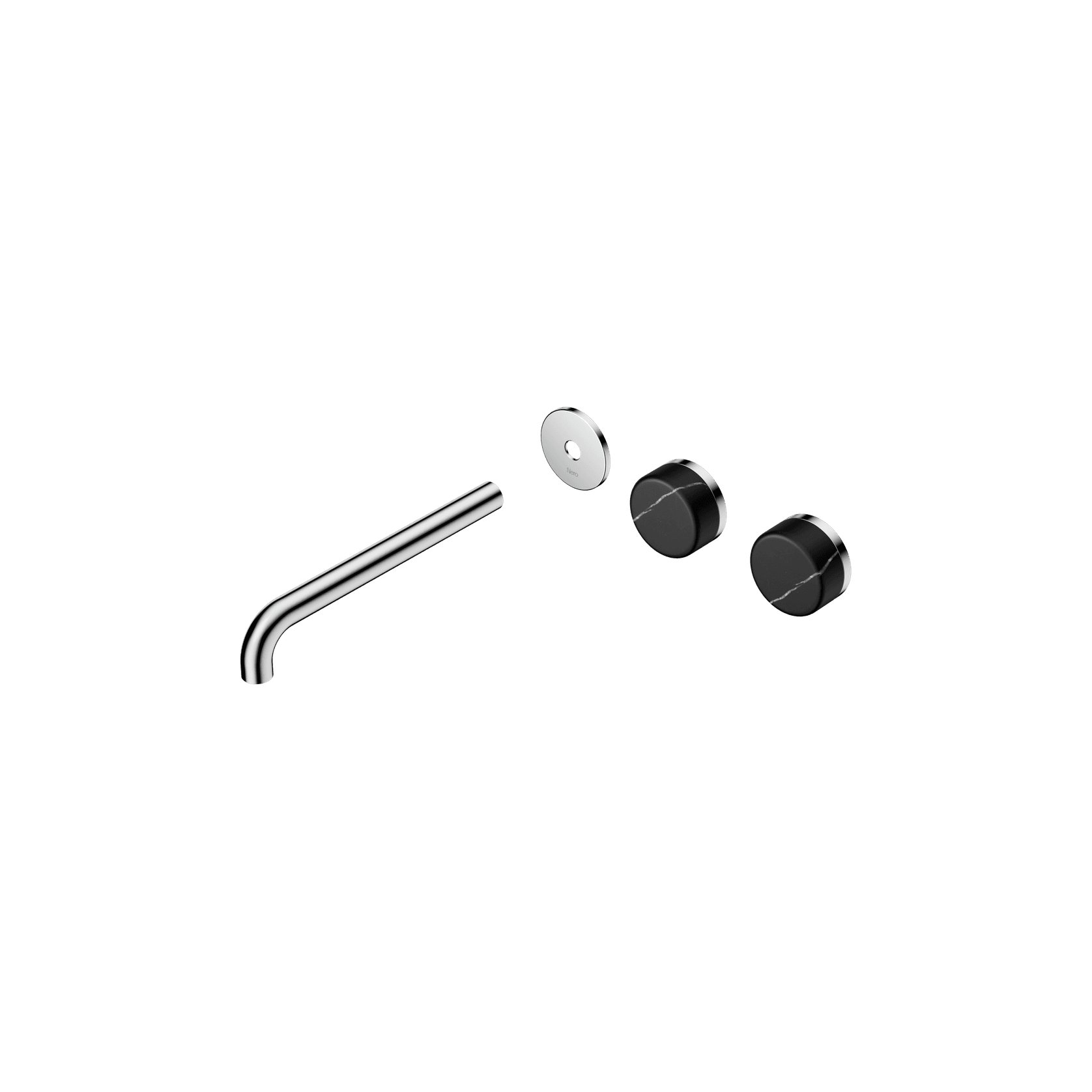 Serenity Wall Basin 220mm Offspout + Marquina Black Handle Chrome gallery detail image